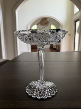 Antique American Brilliant Period Cut Glass Compote